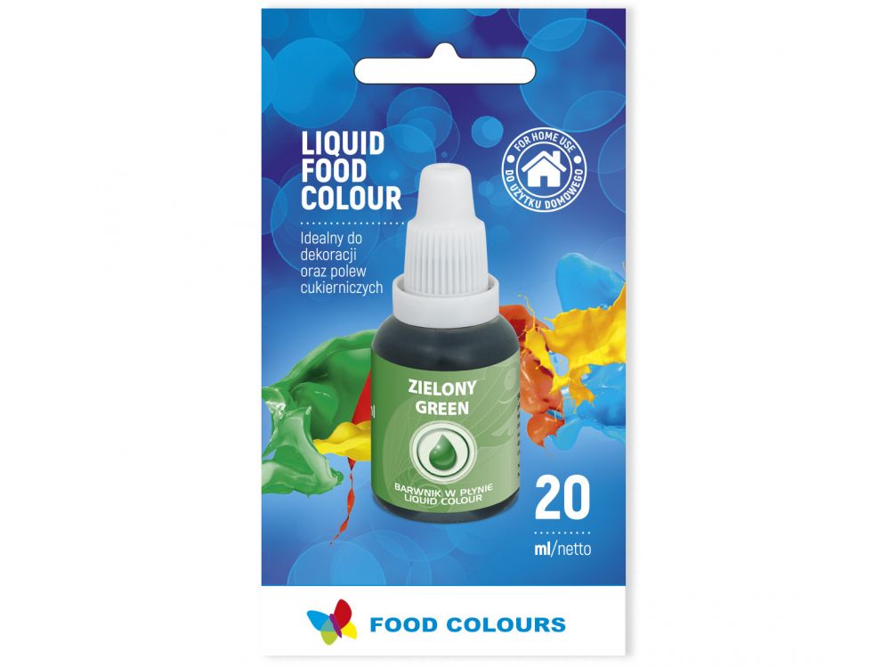 Barwnik spożywczy w płynie - Food Colours - zielony, 20 ml