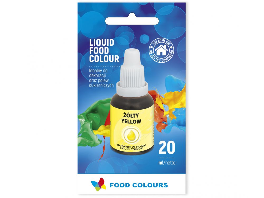 Barwnik spożywczy w płynie - Food Colours - żółty, 20 ml