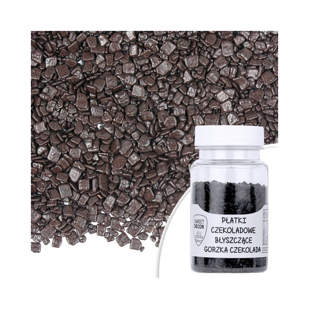 Glossy chocolate flakes - dark chocolate, 60 g