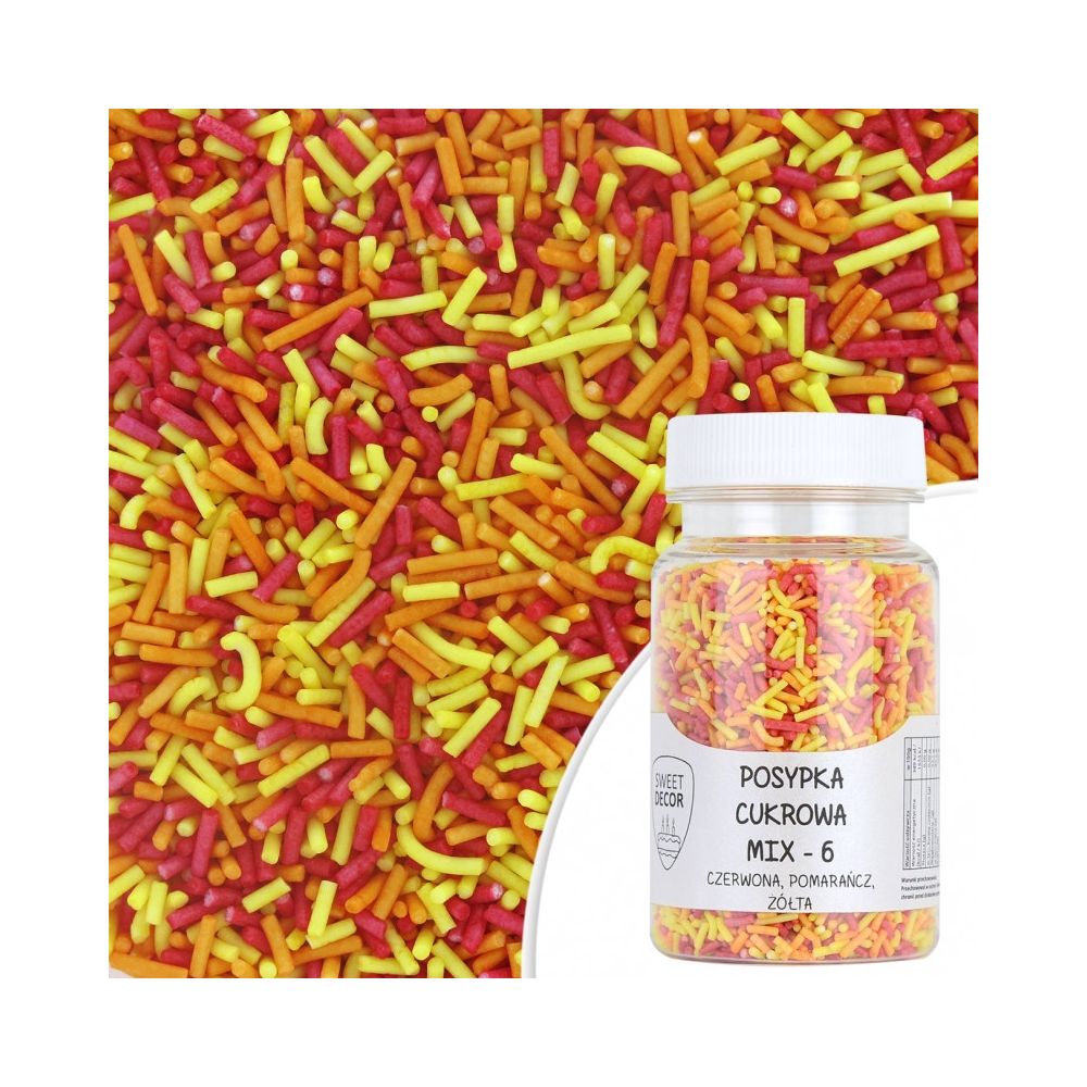 Sugar sprinkles - mix 6, 70 g
