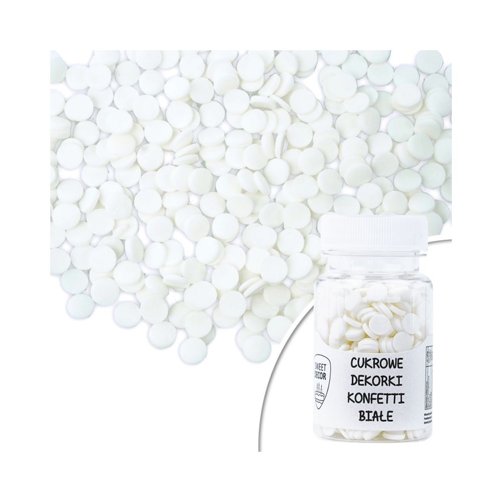 Sugar sprinkles - confetti, white, 30 g