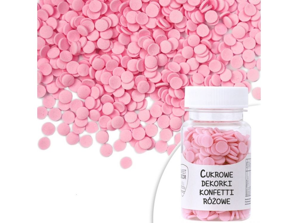 Posypka cukrowa - konfetti, różowe, 30 g