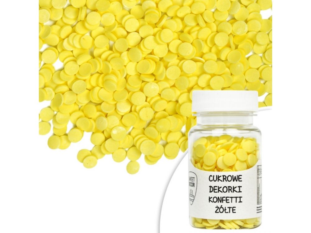 Posypka cukrowa - konfetti, żółte, 30 g