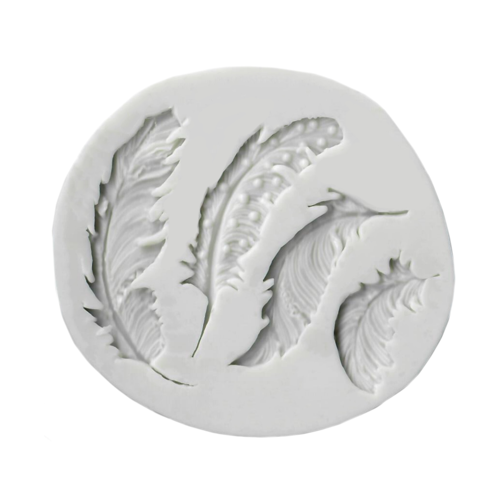 Silicone mold for ornaments - feathers, 4 pcs.