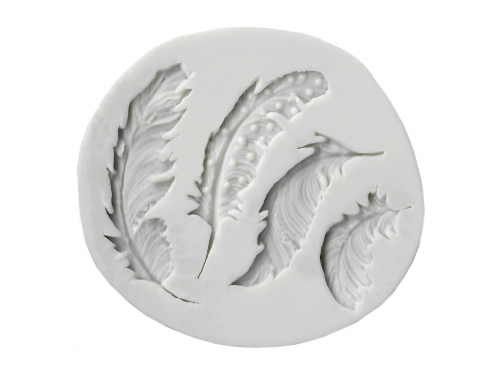 Silicone mold for ornaments - feathers, 4 pcs.