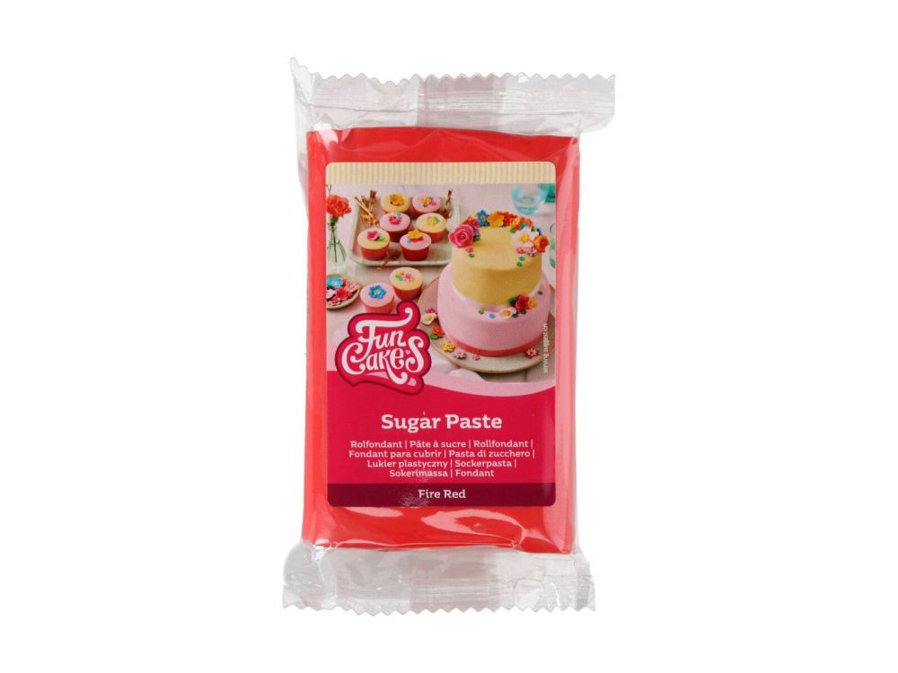 Sugar paste - FunCakes - red, 250 g