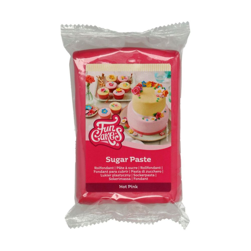 Masa cukrowa - FunCakes - Hot Pink, ciemny róż, 250 g