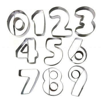 Set of cookie cutters - numbers, large, 10 pcs.