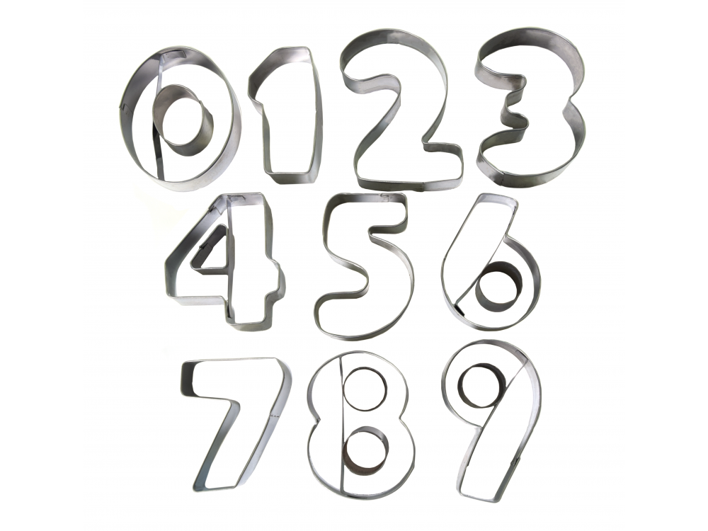 Set of cookie cutters - numbers, large, 10 pcs.