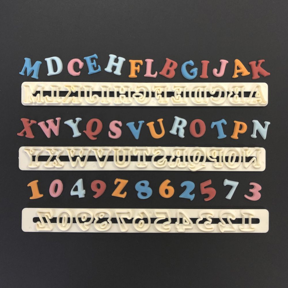 Set of molds, cutters for inscriptions - FMM - letters and numbers, 36 pcs.