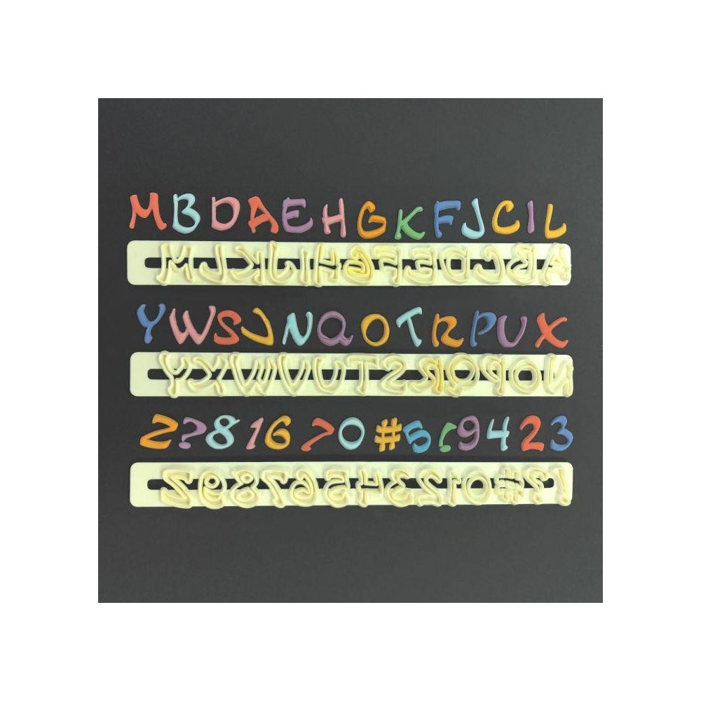 Set of molds, cutters for inscriptions - FMM - letters and numbers, 39 pcs.