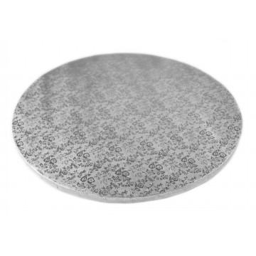 Podkład pod tort okrągły - Modecor - srebrny, 35 cm