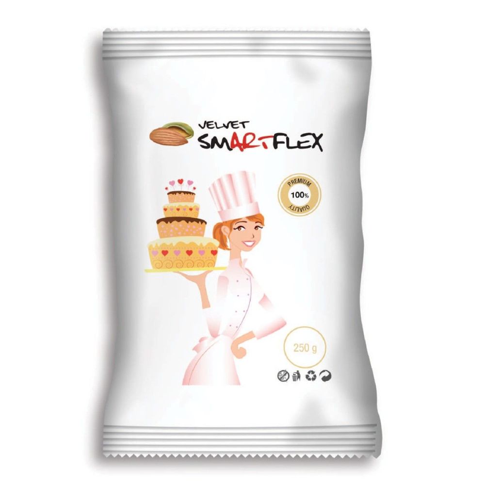 Sugar mass, fondant - SmartFlex - white, almond, 250 g