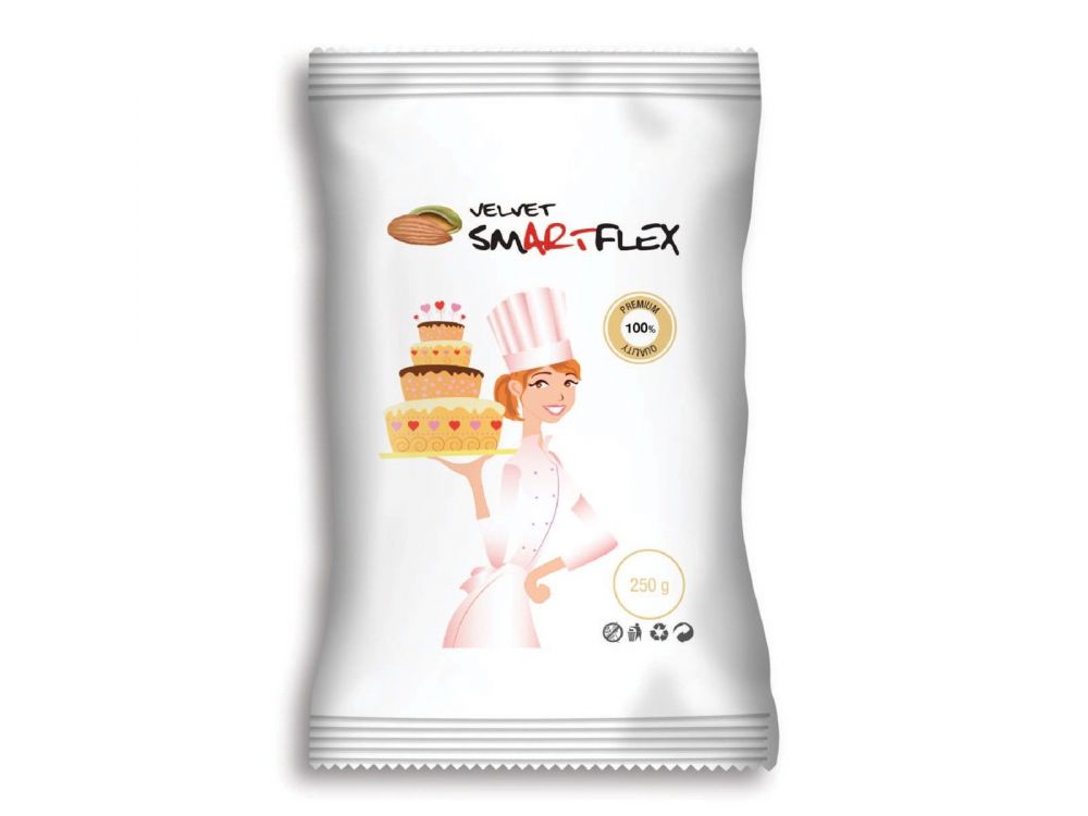 Sugar mass, fondant - SmartFlex - white, almond, 250 g