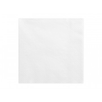 Paper napkins - PartyDeco - white, 16.5 x 16.5 cm, 20 pcs.