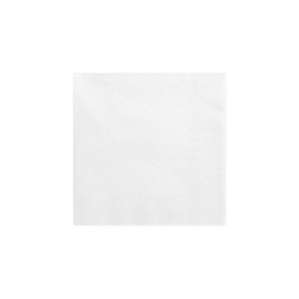 Paper napkins - PartyDeco - white, 16.5 x 16.5 cm, 20 pcs.