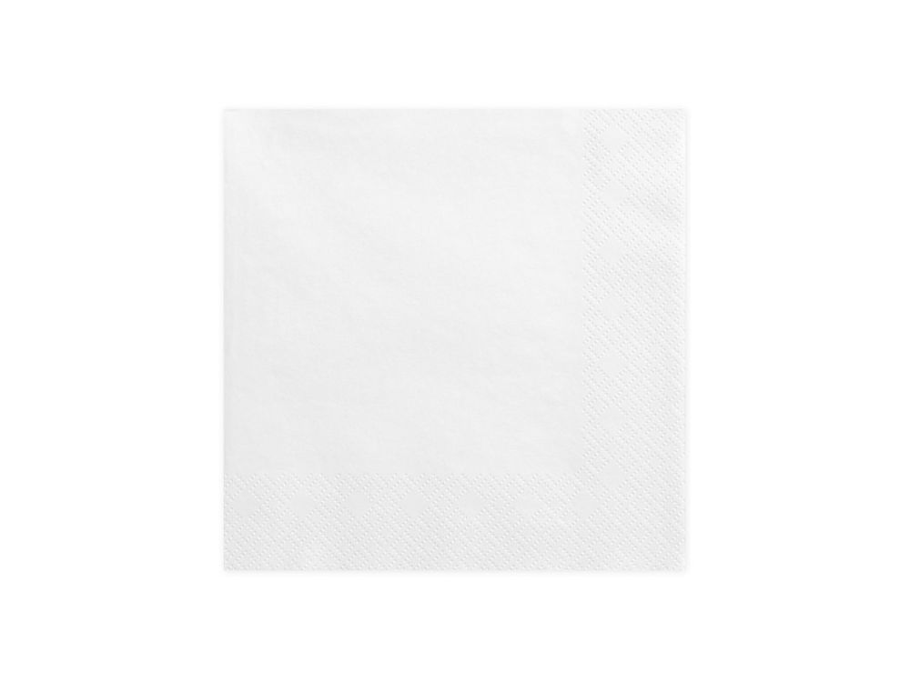 Serwetki papierowe - PartyDeco - białe, 16,5 x 16,5 cm, 20 szt.