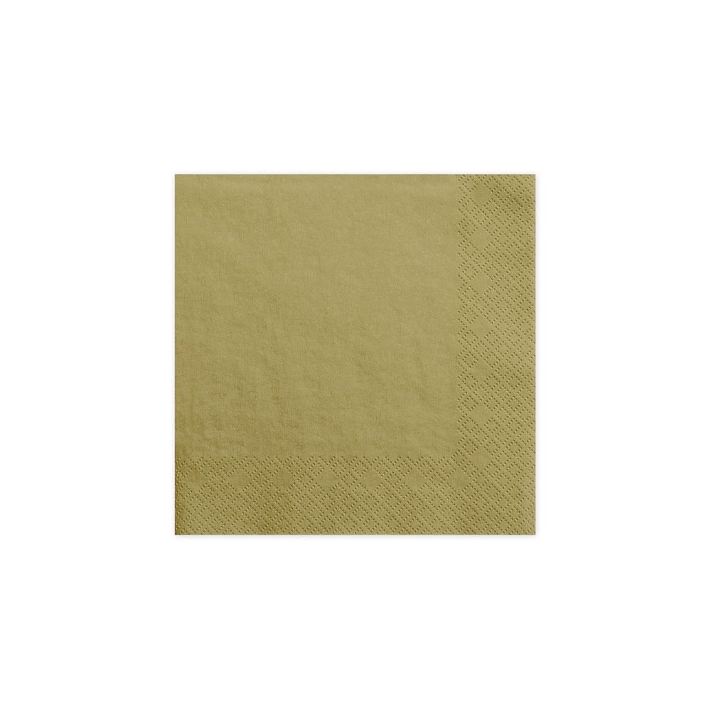 Paper napkins - PartyDeco - gold, 16.5 x 16.5 cm, 20 pcs.
