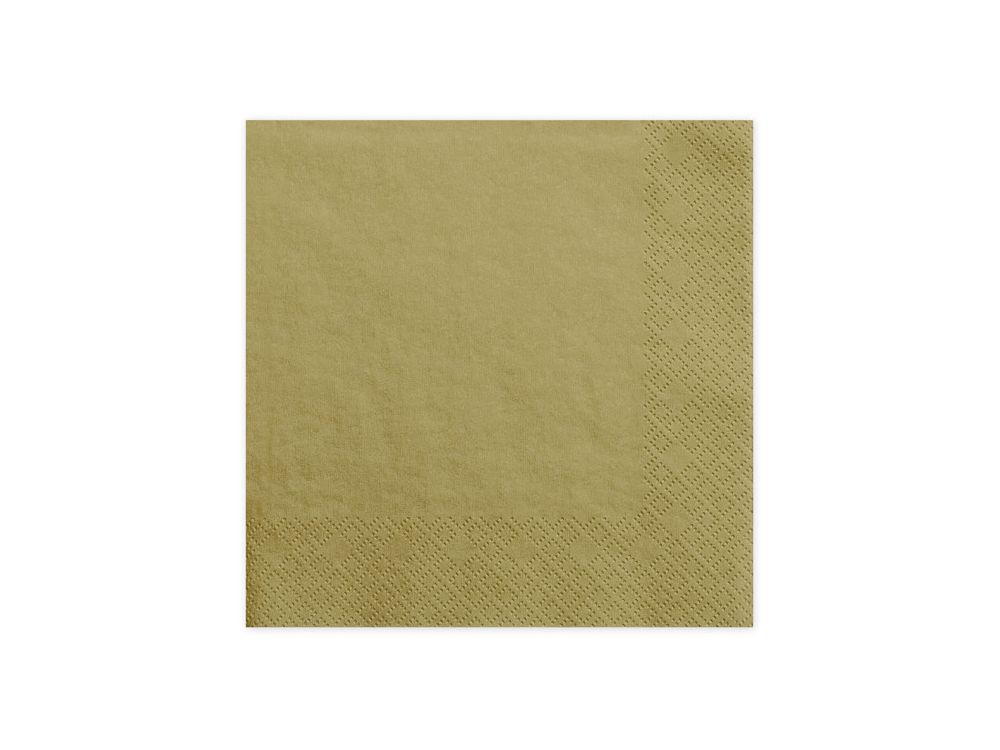 Serwetki papierowe - PartyDeco - złote, 16,5 x 16,5 cm, 20 szt.