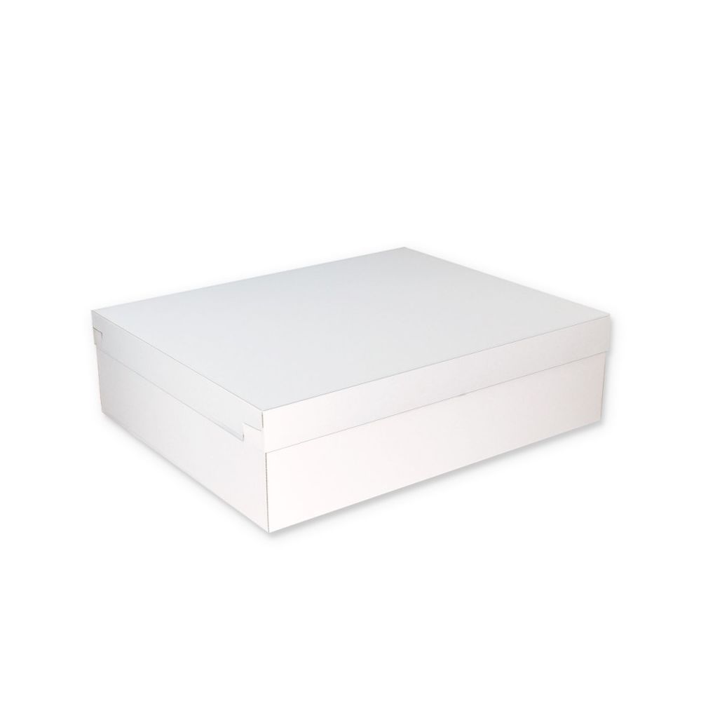 Pudełko na tort z wieczkiem - białe, 32 x 42 x 15 cm