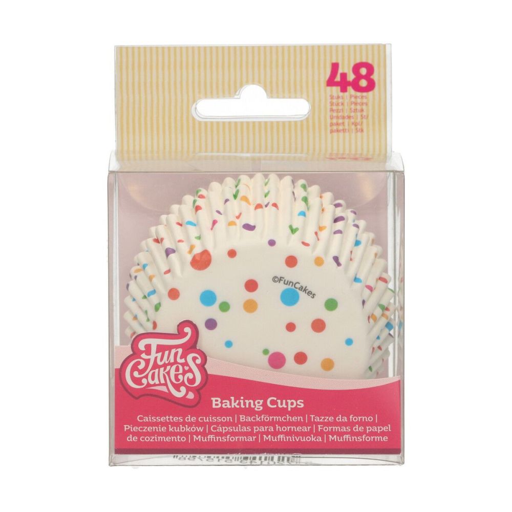 Muffin cases - FunCakes - confetti, 48 pcs.