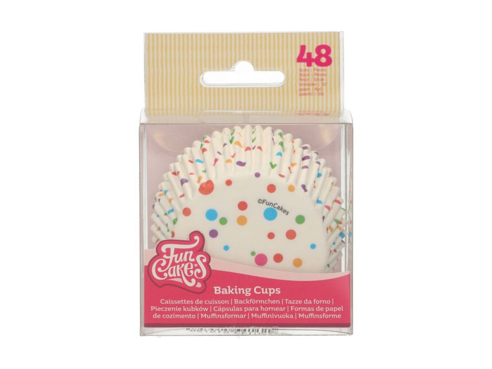 Muffin cases - FunCakes - confetti, 48 pcs.