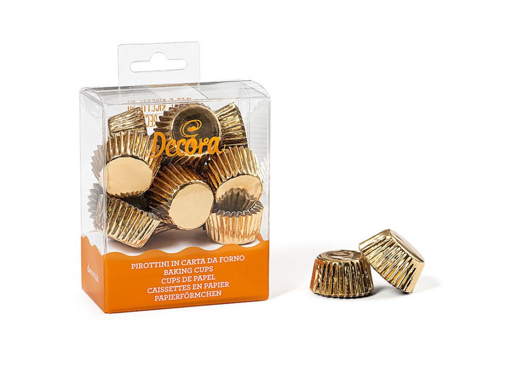 Mini baking cups - Decora - gold, 27 x 17 mm, 180 pcs.
