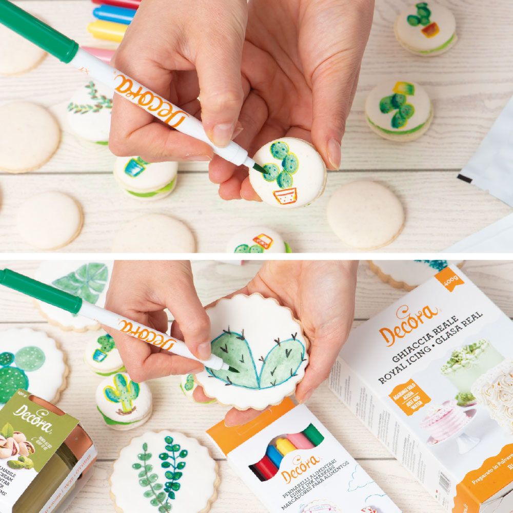Set of edible food markers - Decora - 6 colors