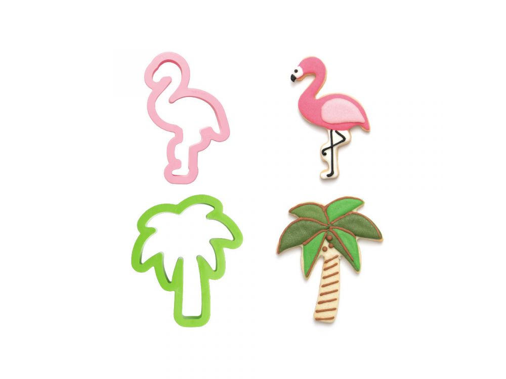 Cookies cutters - Decora - flamingo and palm, 2 pcs.