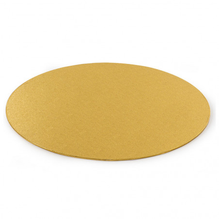 Cake board, smooth - Cuki - black and gold, 30 cm