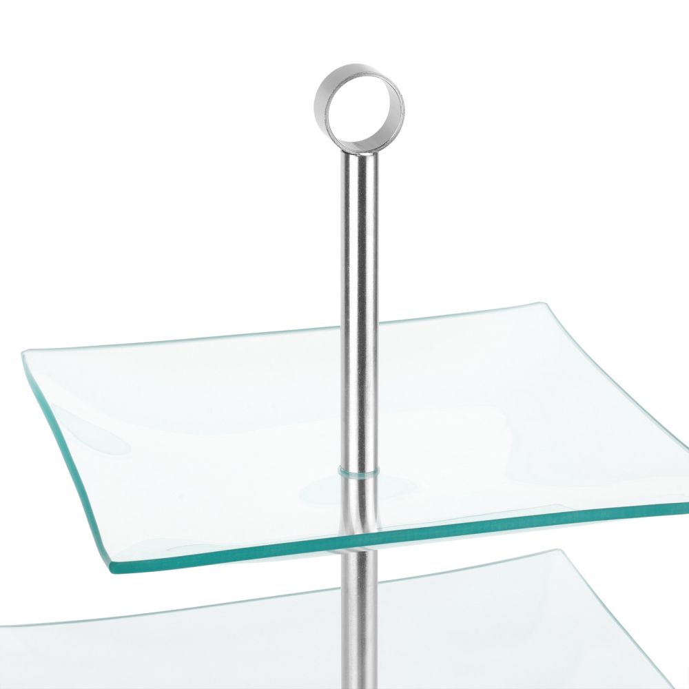 3-tier glass cake stand - Tadar - squared, 20 x 25 x 29 cm