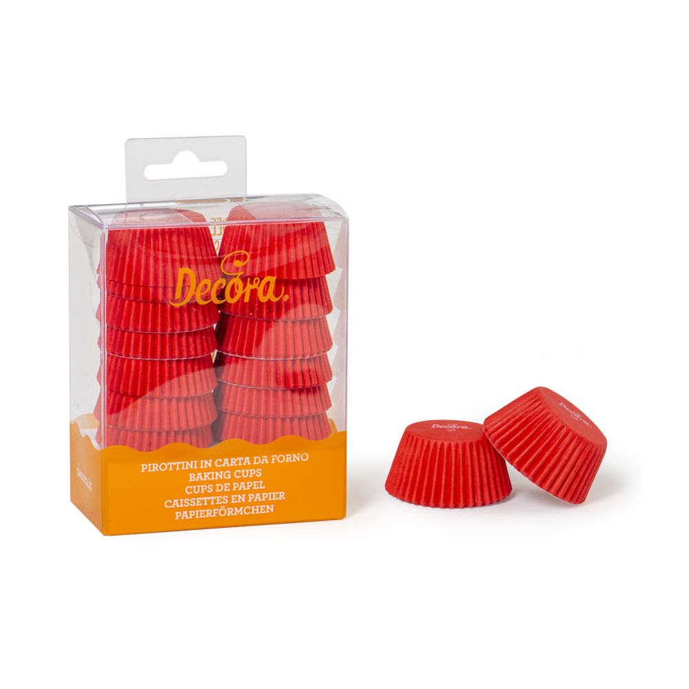 Mini baking cups - Decora - red, 32 x 22 mm, 200 pcs.