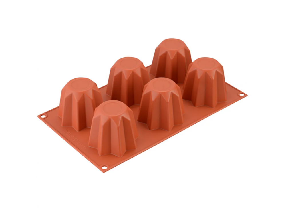 Silicone mold for monoportions - SilikoMart - Mini Pandoro, 6 pcs
