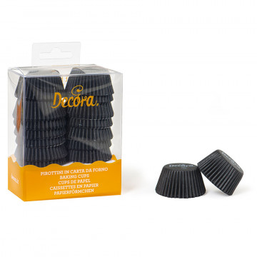 Mini baking cups - Decora - black, 32 x 22 mm, 200 pcs.