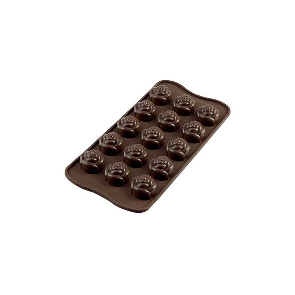 Forma silikonowa do czekoladek - SilikoMart - Rose, 15 szt.
