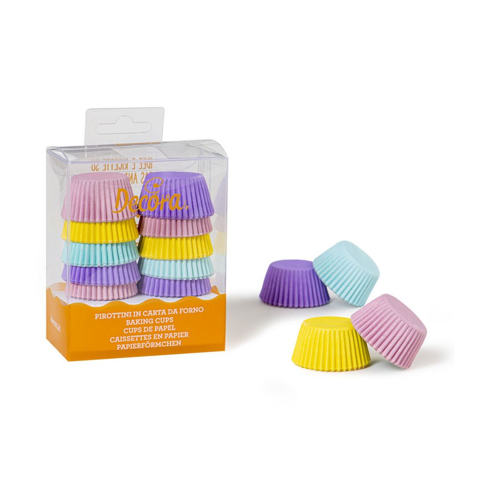 Mini baking cups - Decora - pastel colors, 32 x 22 mm, 200 pcs.