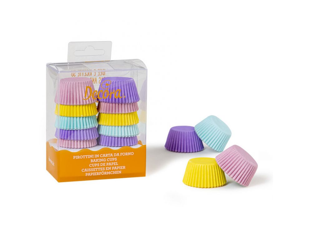 Mini baking cups - Decora - pastel colors, 32 x 22 mm, 200 pcs.