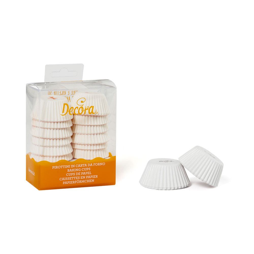 Mini baking cups - Decora - white, 32 x 22 mm, 200 pcs.