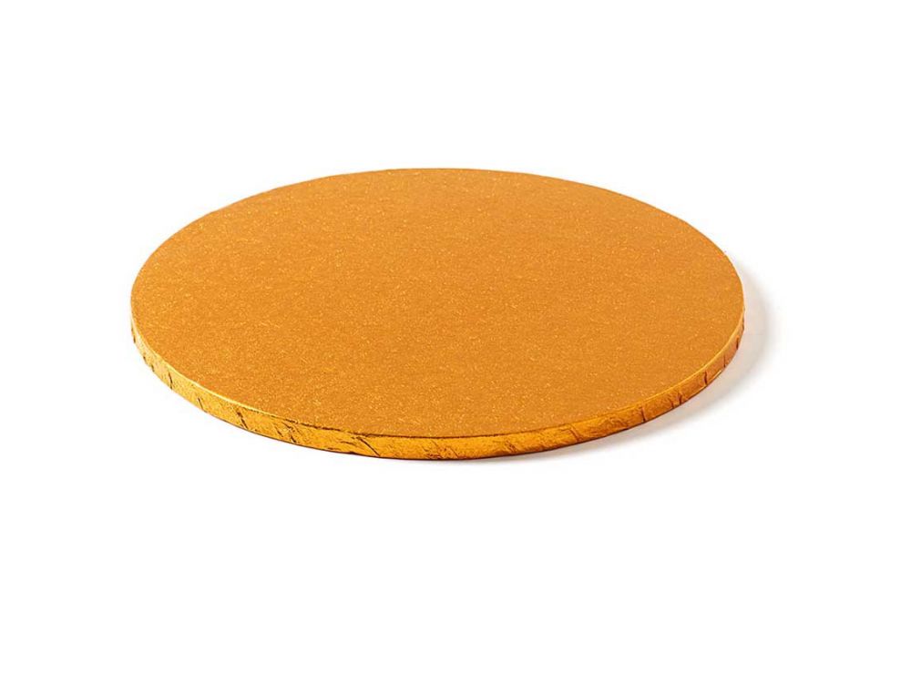 Podkład pod tort okrągły - Decora - gruby, pomarańczowy, 25 cm