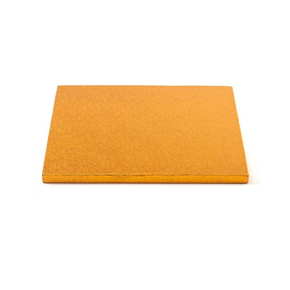 Podkład pod tort kwadratowy - Decora - gruby, pomarańczowy, 30 x 30 cm