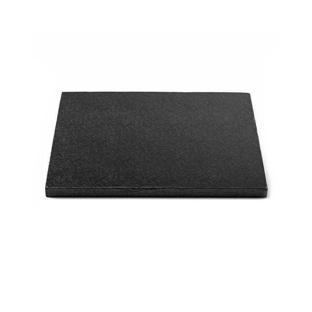 Squared cake base - Decora - thick, black, 25 x 25 cm