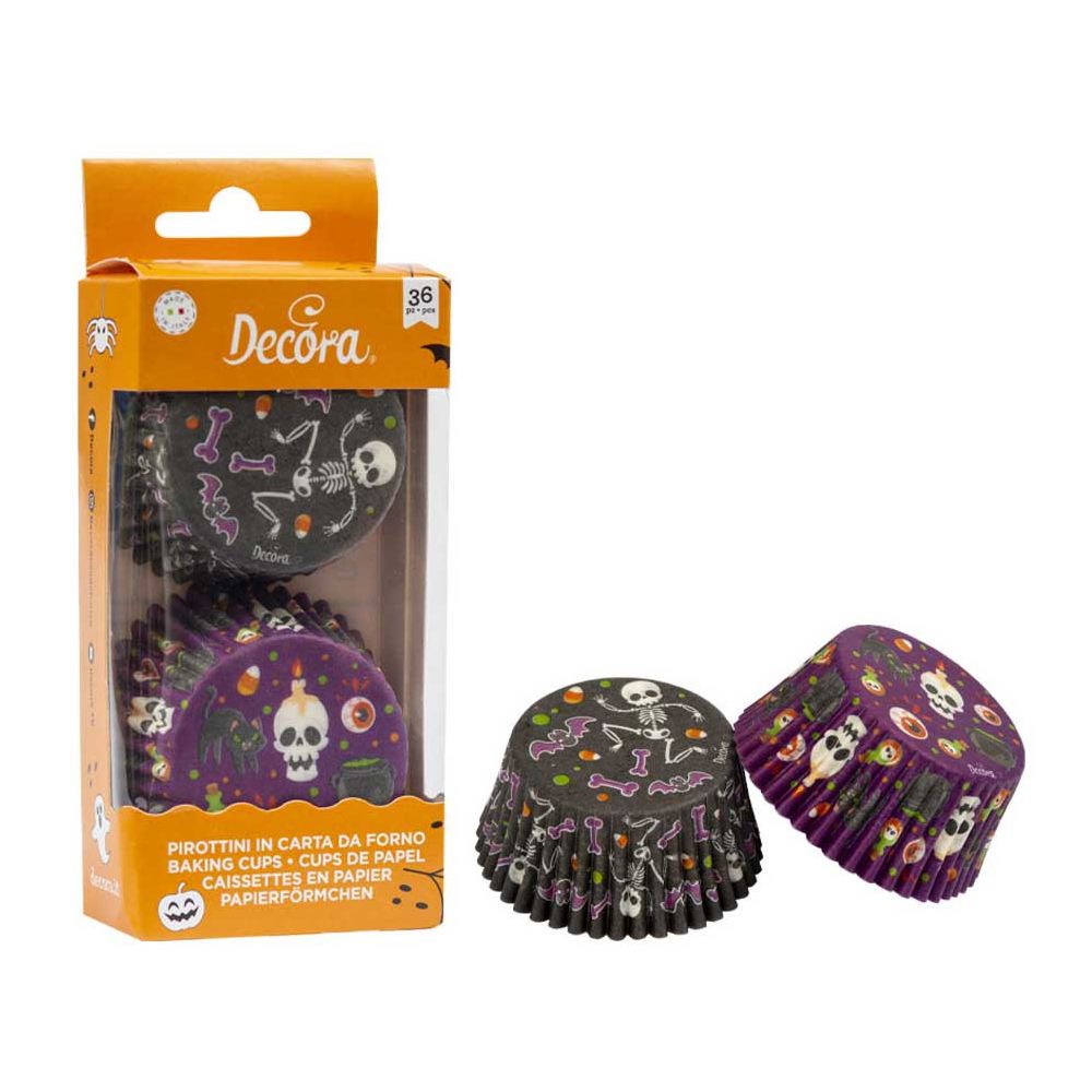 Papilotki na muffinki Halloween - Decora - 50 x 32 mm, 36 szt.