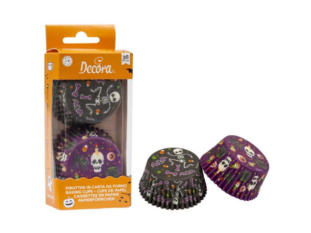 Papilotki na muffinki Halloween - Decora - 50 x 32 mm, 36 szt.
