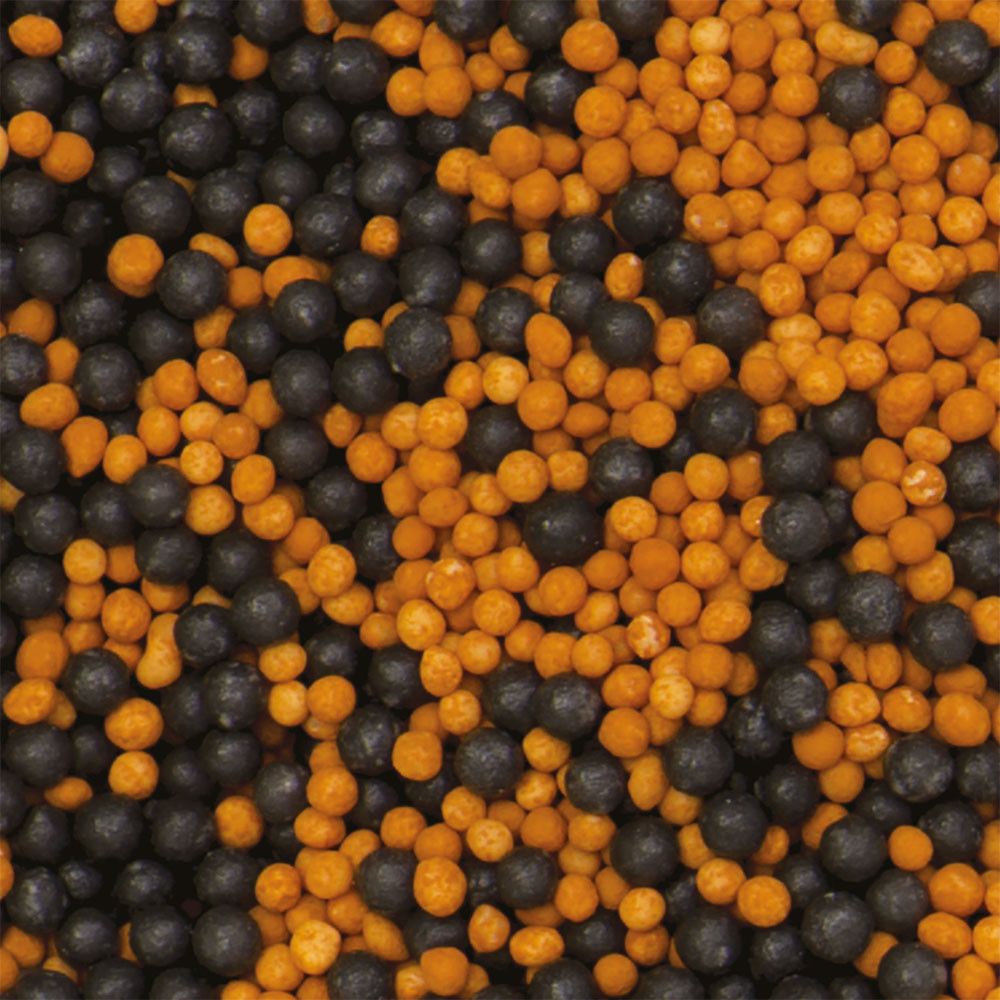 Sugar beads - Decora - black and orange, 100 g