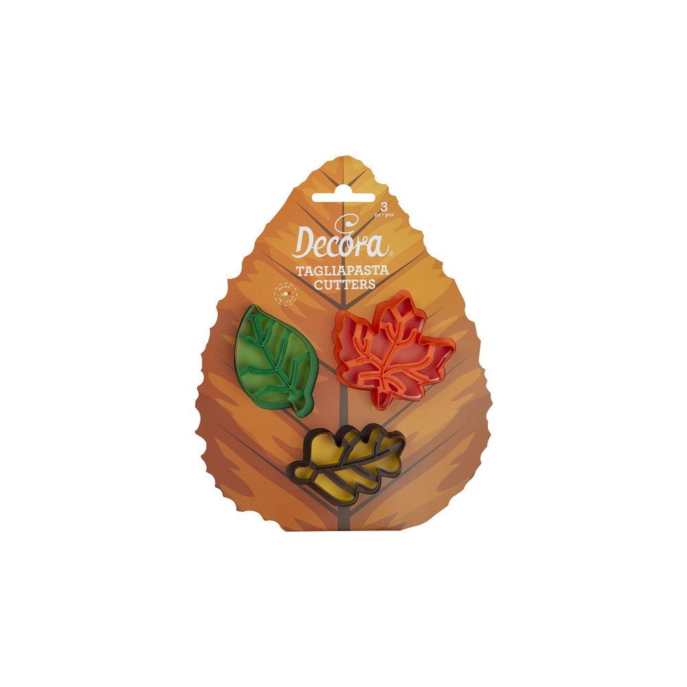 Foremka, wykrawacz do ciastek - Decora - jesienne liście, 3 szt.