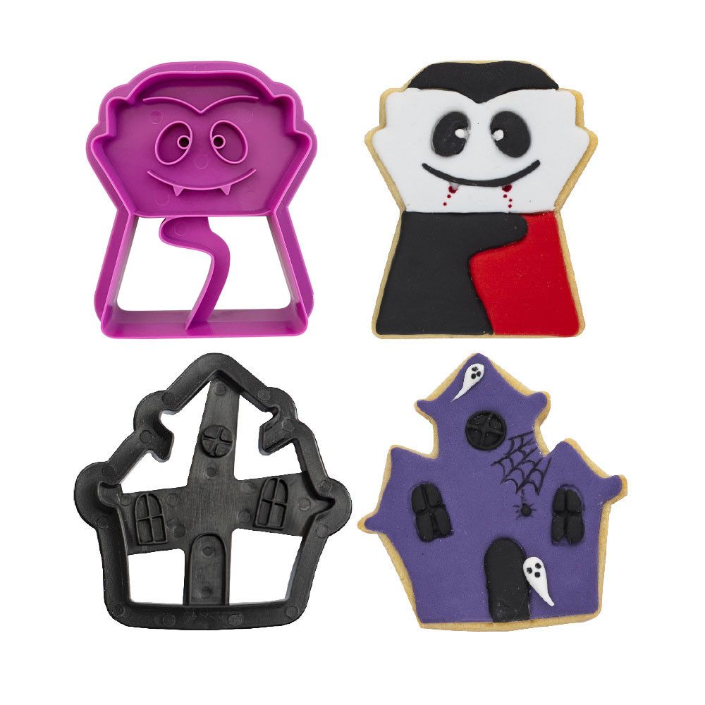 Cookie cutter - Decora - vampire and castle, 2 pcs
