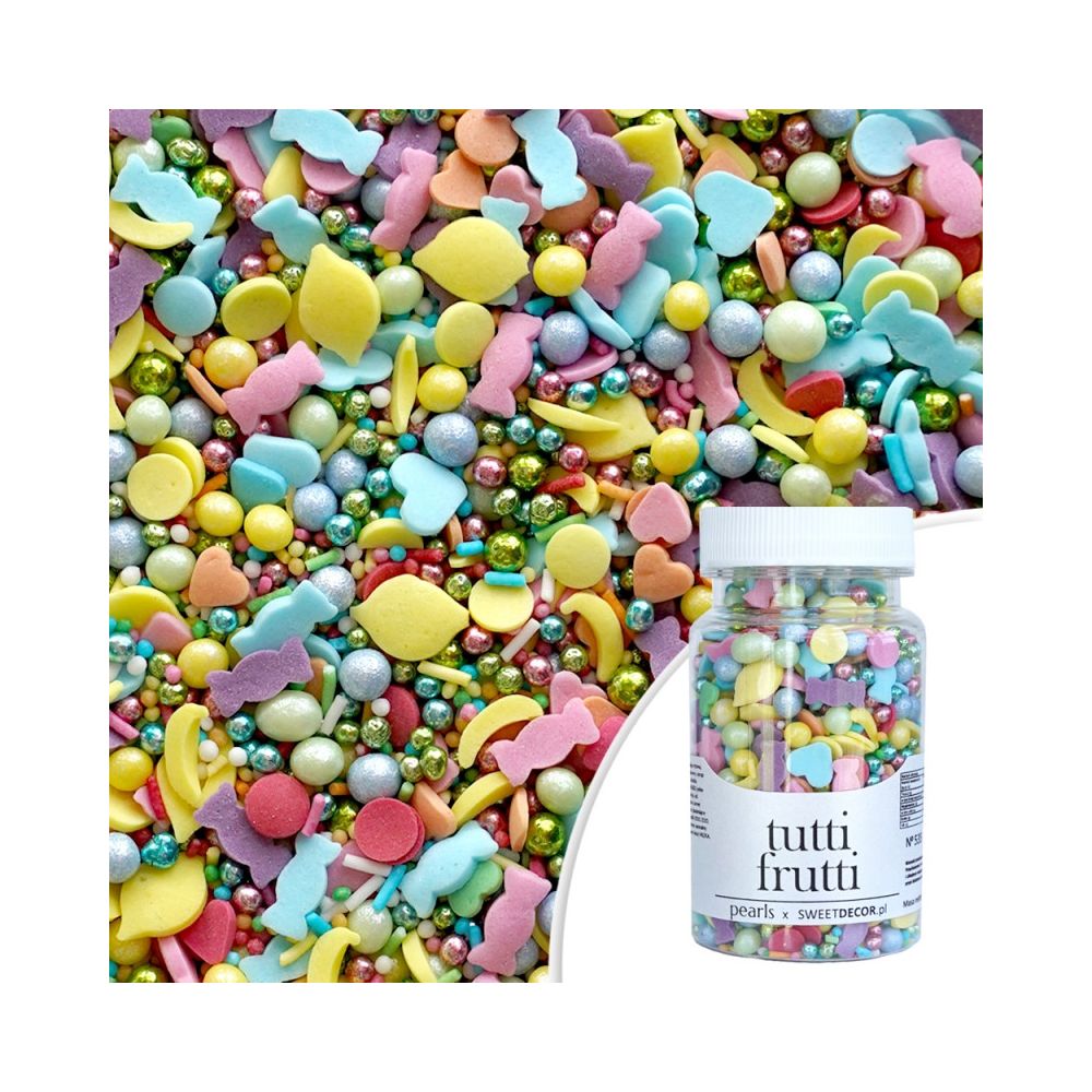 Sugar sprinkles - Tutti Frutti, mix, 70 g