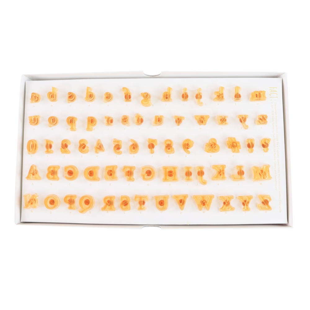Set of molds for creating inscriptions - PME - letters and numbers, 66 pcs.