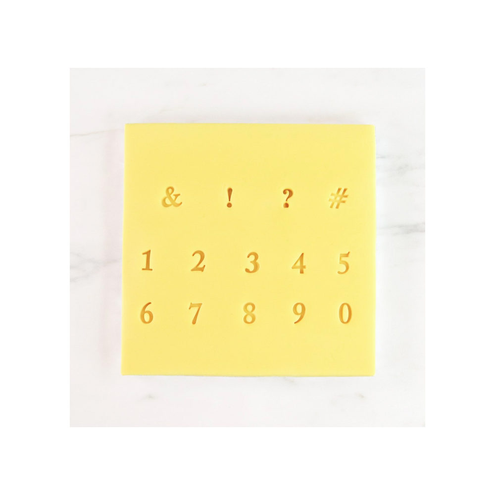 Set of molds for creating inscriptions - PME - numbers and signs, 31 pcs.