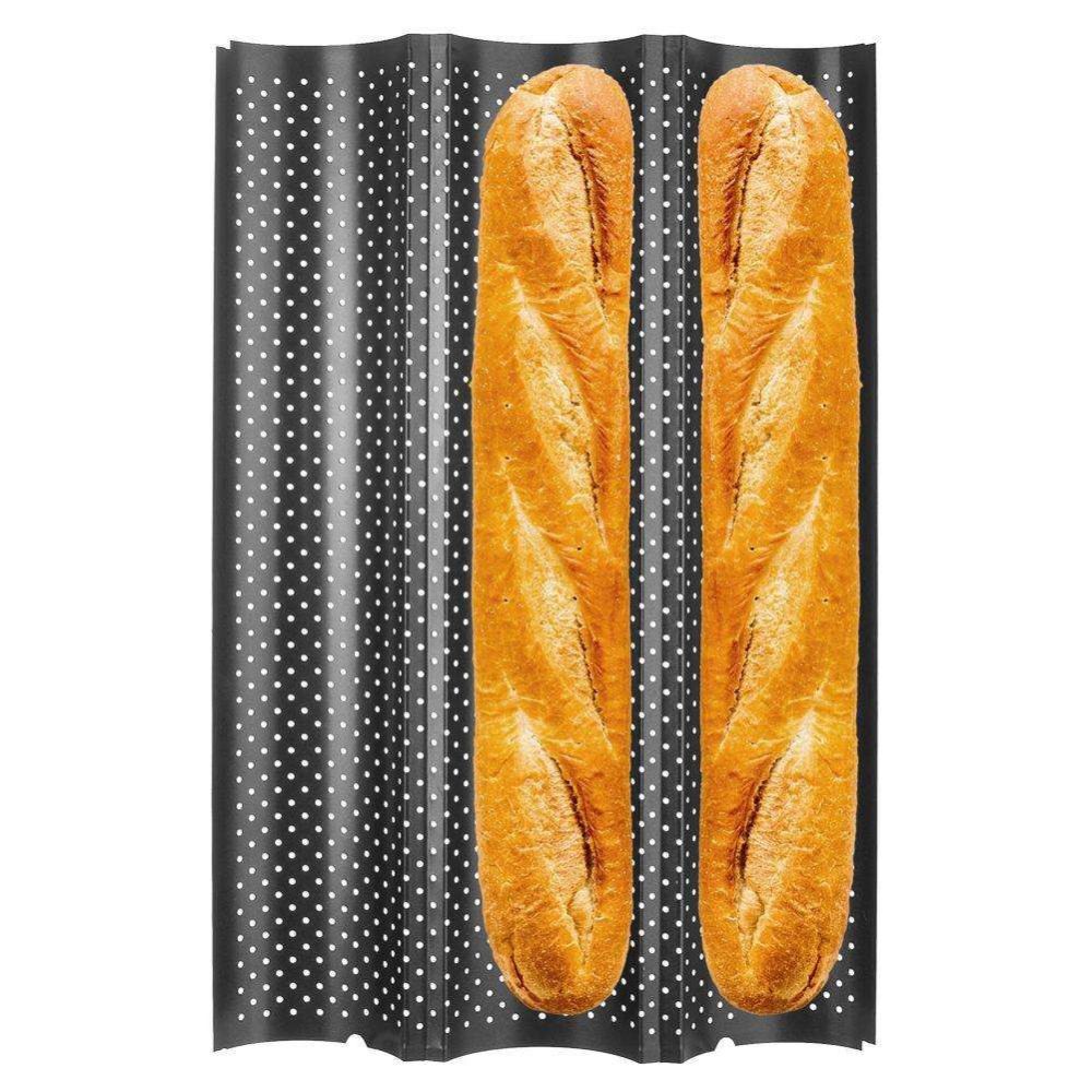 Perforated tray for baking 3 baguettes - Orion - 38 cm